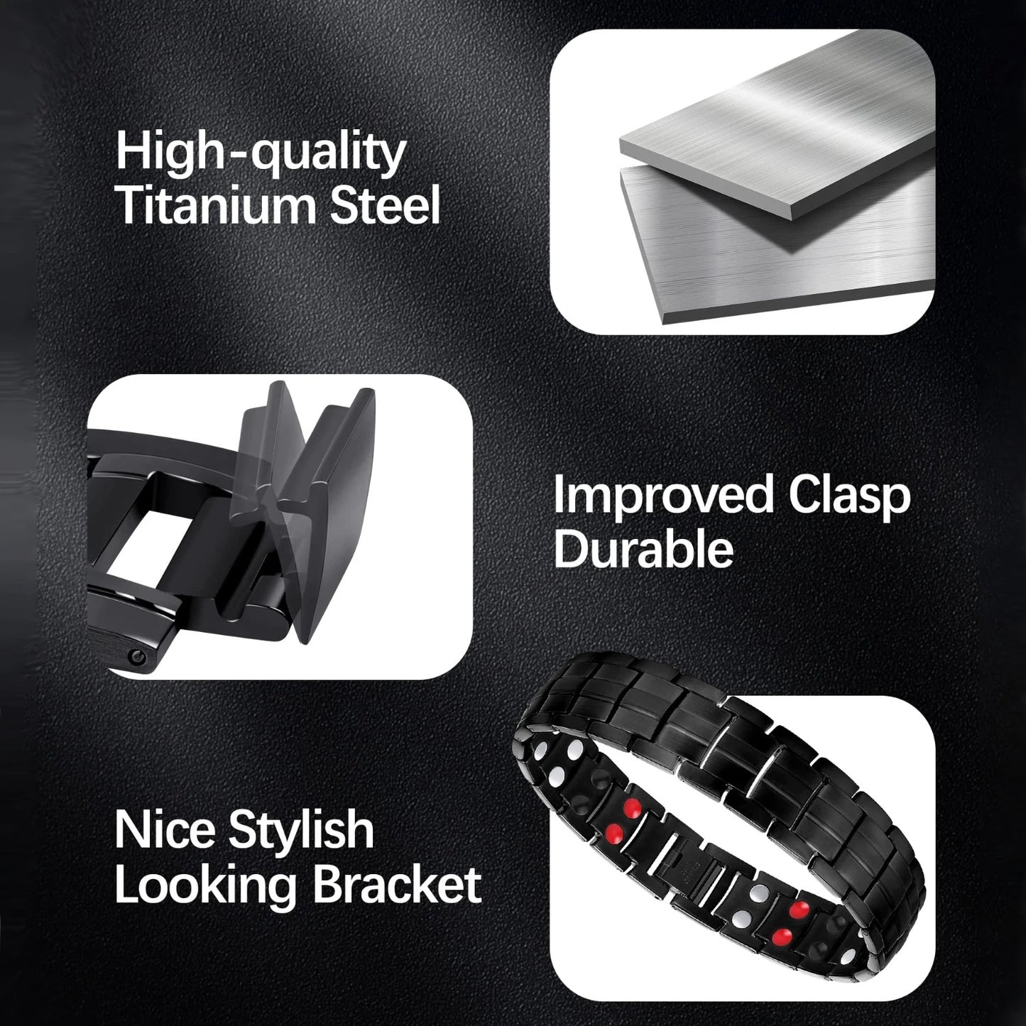 Health Magnetic Stainless-Steel Bracelet for Weightloss, Arthritis, balanced sleep (anti stress), and Anti-Radiation