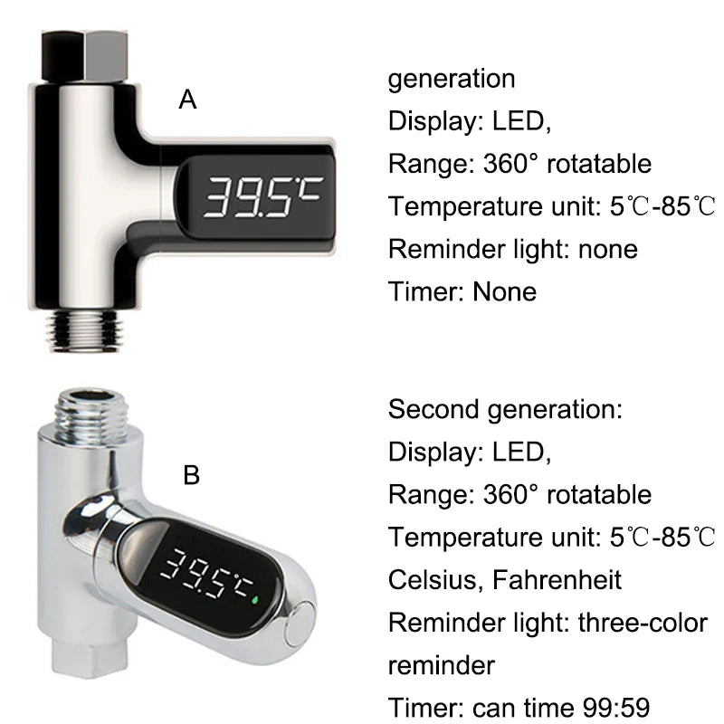 LED Water Shower Thermometer