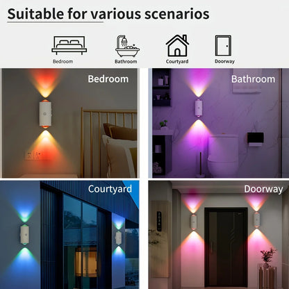 Rechargeable Motion Sensor RGB LED Wall Lamp