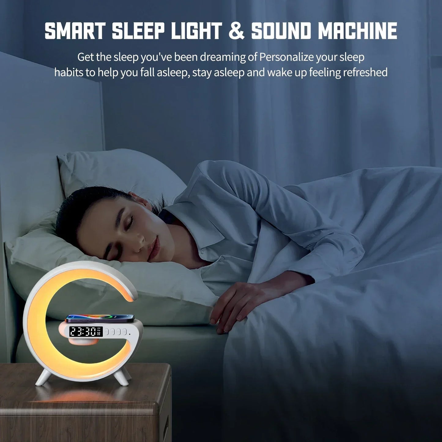 RGB Alarm Clock Charger & Speaker