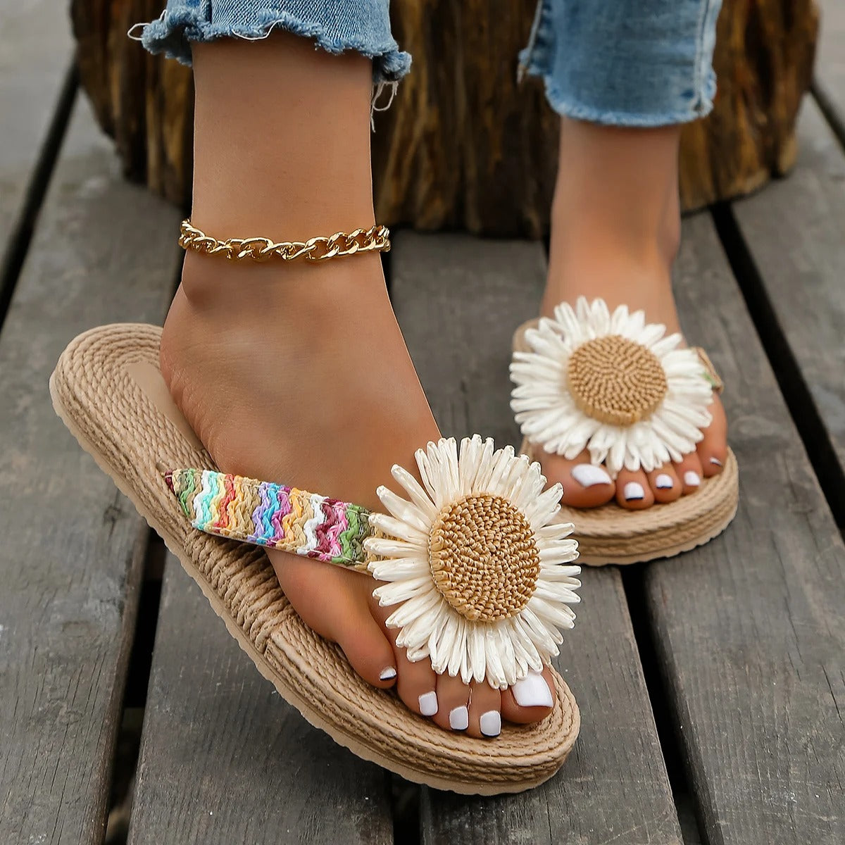 Ethnic-Inspired Comfort Flip Flops