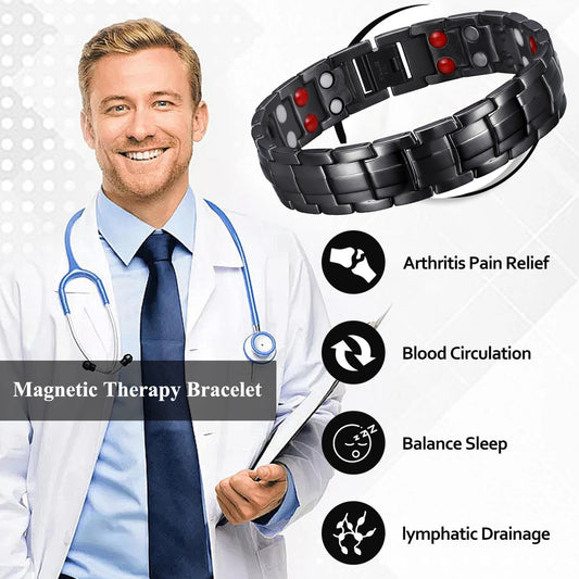 Health Magnetic Stainless-Steel Bracelet for Weightloss, Arthritis, balanced sleep (anti stress), and Anti-Radiation