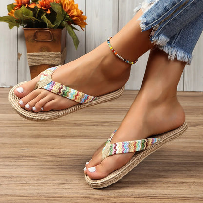 Ethnic-Inspired Comfort Flip Flops