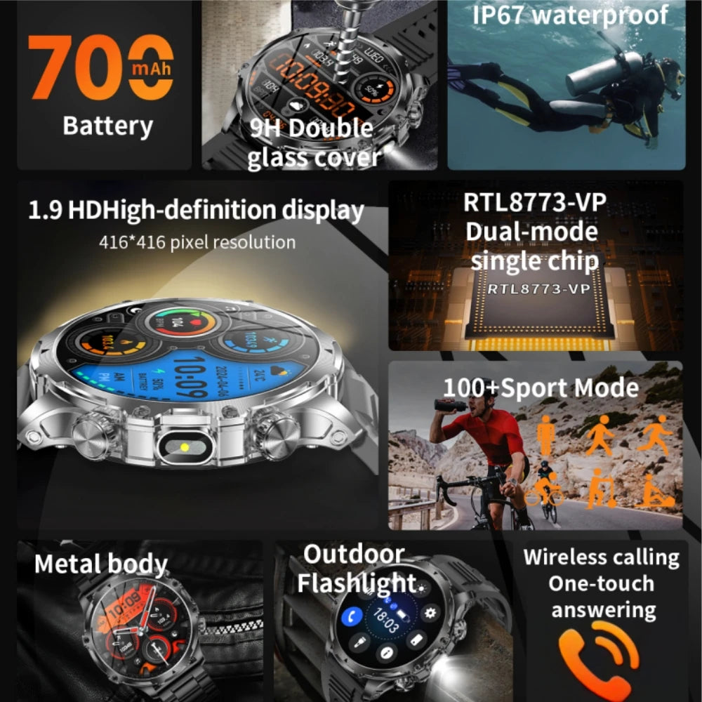 AK75 Sentinel™ | Outdoor Performance Smart Watch with LED Flashlight